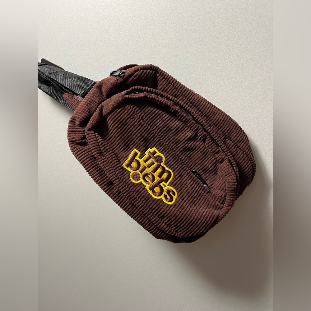 Justin Bieber Brown Belt Bag with Yellow Logo